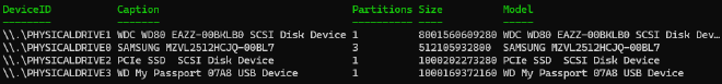available drives via Get-CimInstance