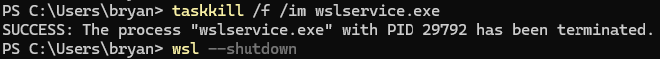 powershell taskkill command